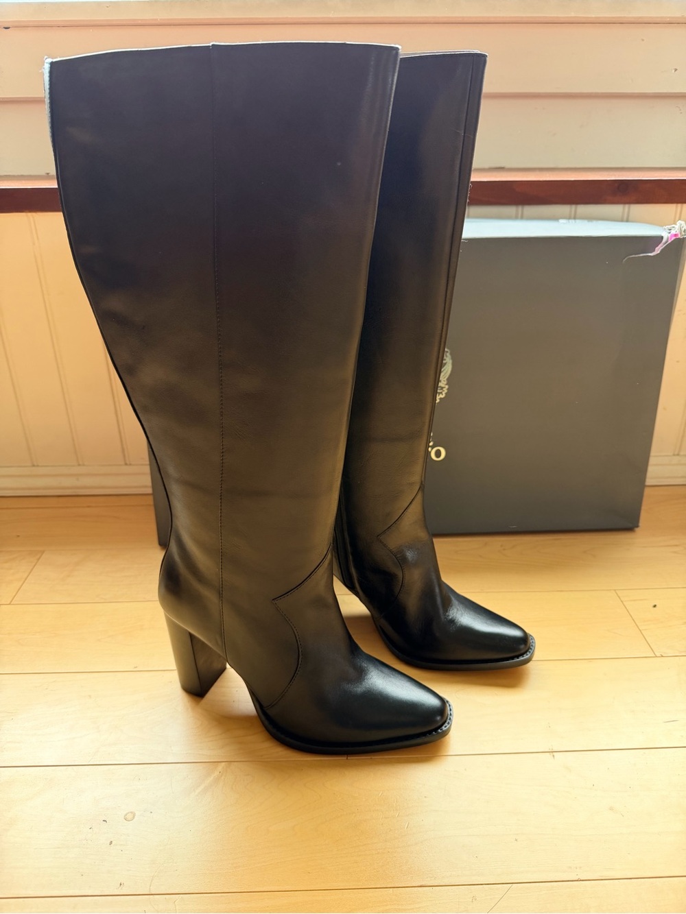 Vince Camuto Lecheya Extra Wide Calf Leather Boots - Size 10W